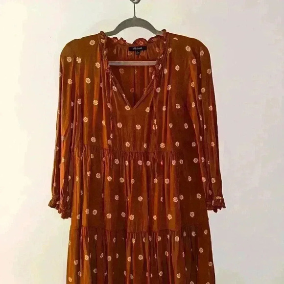 Tie-Neck Tiered Mini Dress in Bloom Dot - Picture 4 of 6